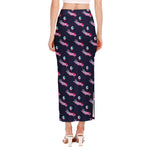 Zombie Eyeball Pattern Print Side Slit Maxi Skirt