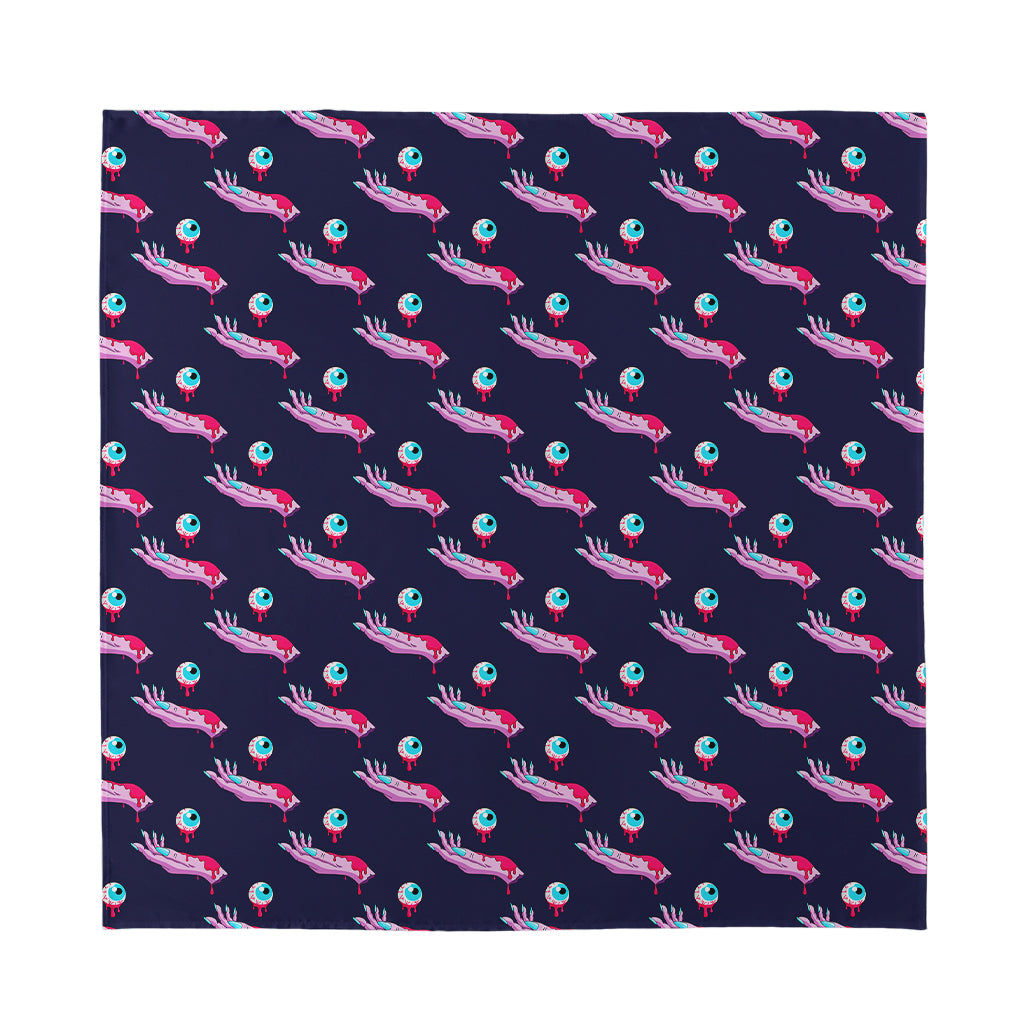 Zombie Eyeball Pattern Print Silk Bandana