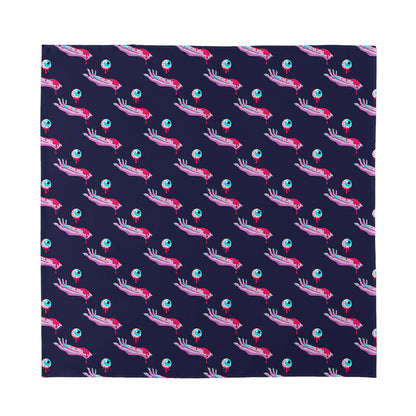 Zombie Eyeball Pattern Print Silk Bandana