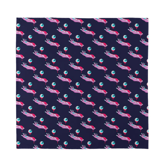 Zombie Eyeball Pattern Print Silk Bandana