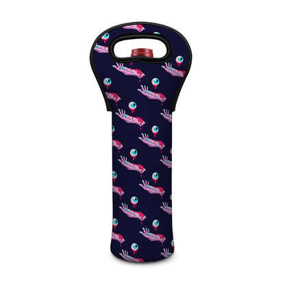Zombie Eyeball Pattern Print Single Neoprene Wine Tote