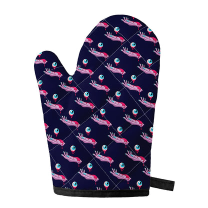 Zombie Eyeball Pattern Print Single Oven Mitt