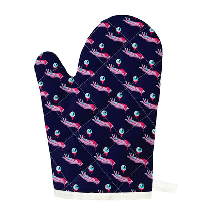 Zombie Eyeball Pattern Print Single Oven Mitt