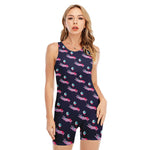 Zombie Eyeball Pattern Print Sleeveless One Piece Swimsuit