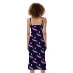 Zombie Eyeball Pattern Print Slim Fit Midi Cami Dress