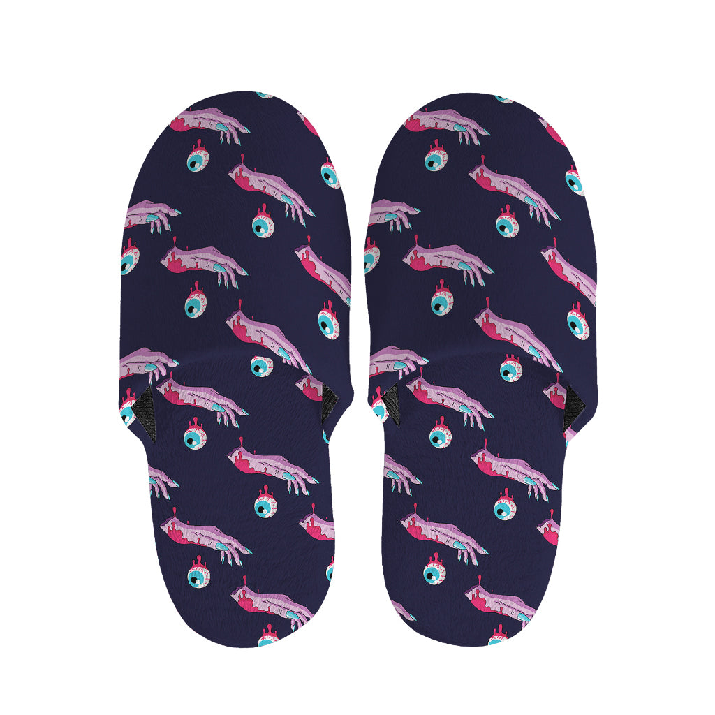 Zombie Eyeball Pattern Print Slippers