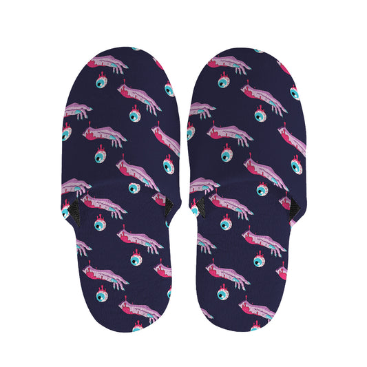 Zombie Eyeball Pattern Print Slippers