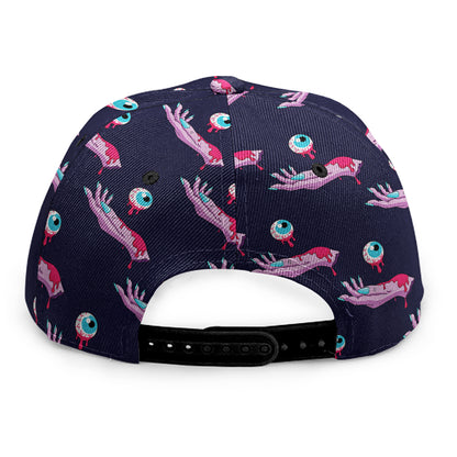 Zombie Eyeball Pattern Print Snapback Cap
