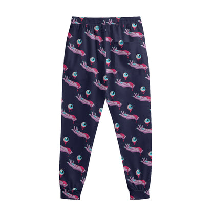 Zombie Eyeball Pattern Print Sweatpants