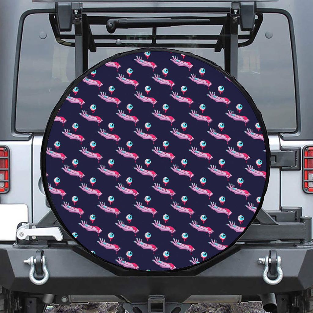 Zombie Eyeball Pattern Print Tire Cover