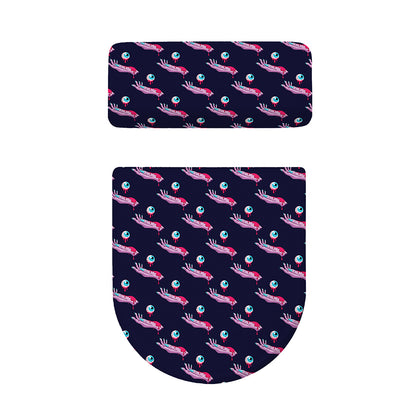 Zombie Eyeball Pattern Print Toilet Lid And Tank Cover Set