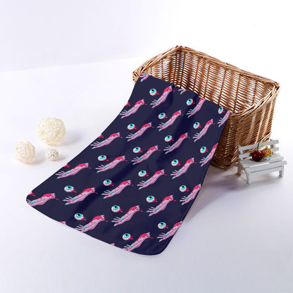 Zombie Eyeball Pattern Print Towel