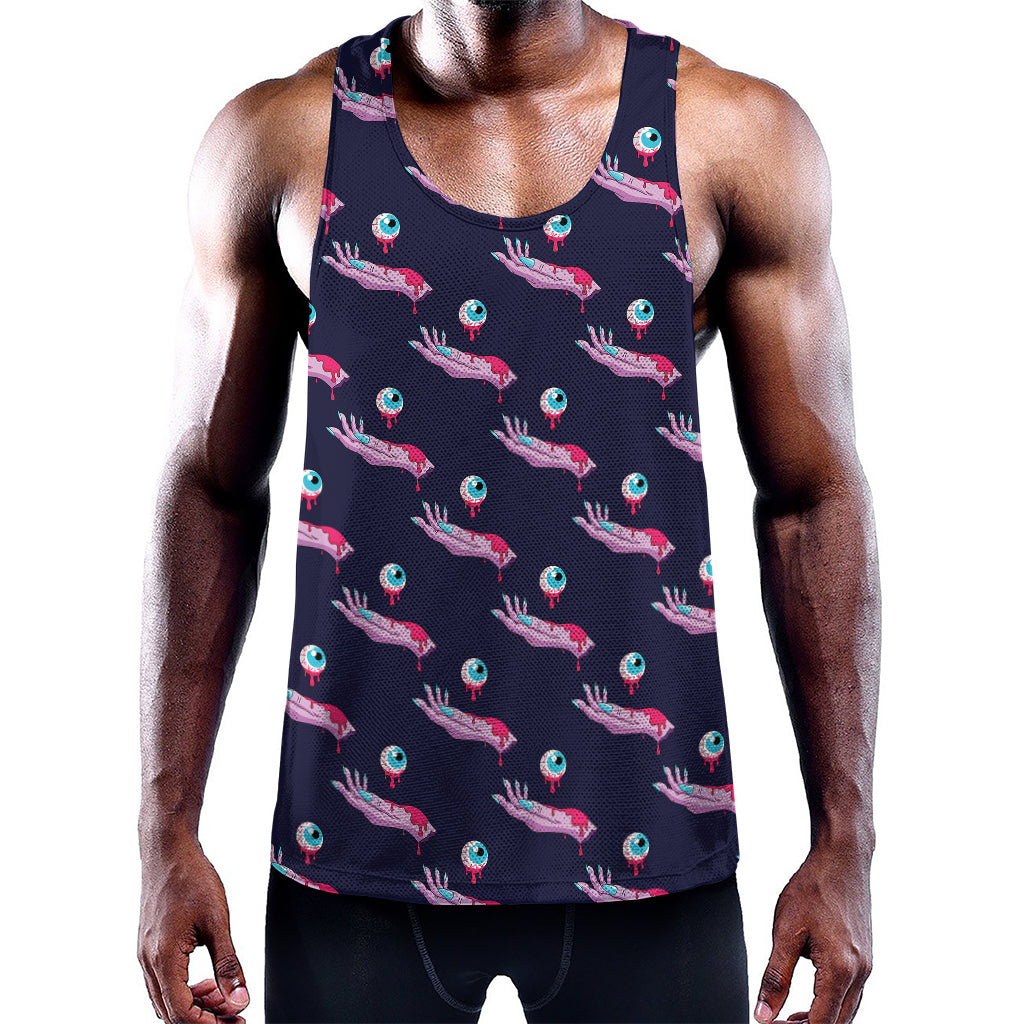 Zombie Eyeball Pattern Print Training Tank Top