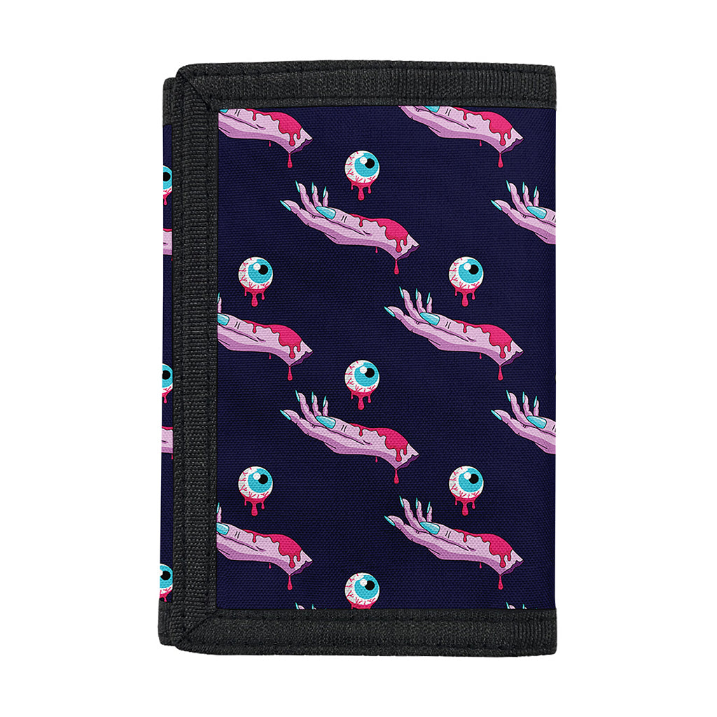 Zombie Eyeball Pattern Print Trifold Wallet