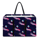 Zombie Eyeball Pattern Print Utility Tote Bag