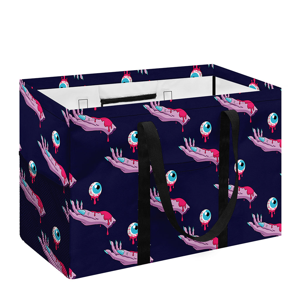 Zombie Eyeball Pattern Print Utility Tote Bag