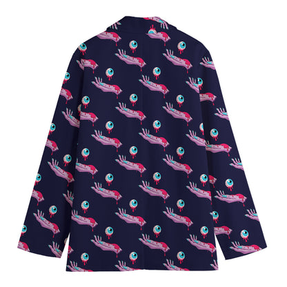 Zombie Eyeball Pattern Print Women's Blazer