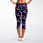 Zombie Eyeball Pattern Print Women's Capri Leggings