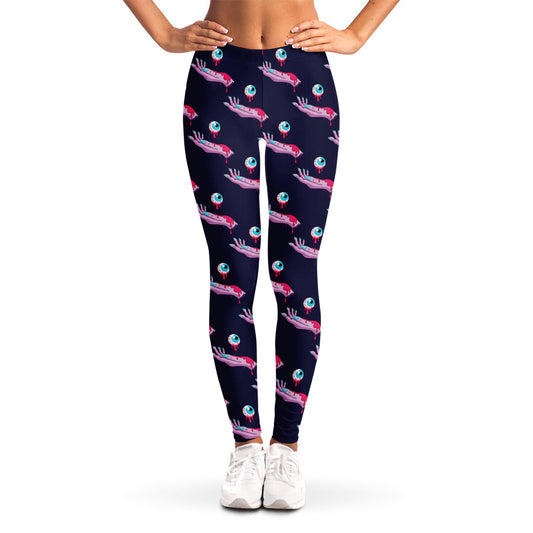 Zombie Eyeball Pattern Print Women's Leggings