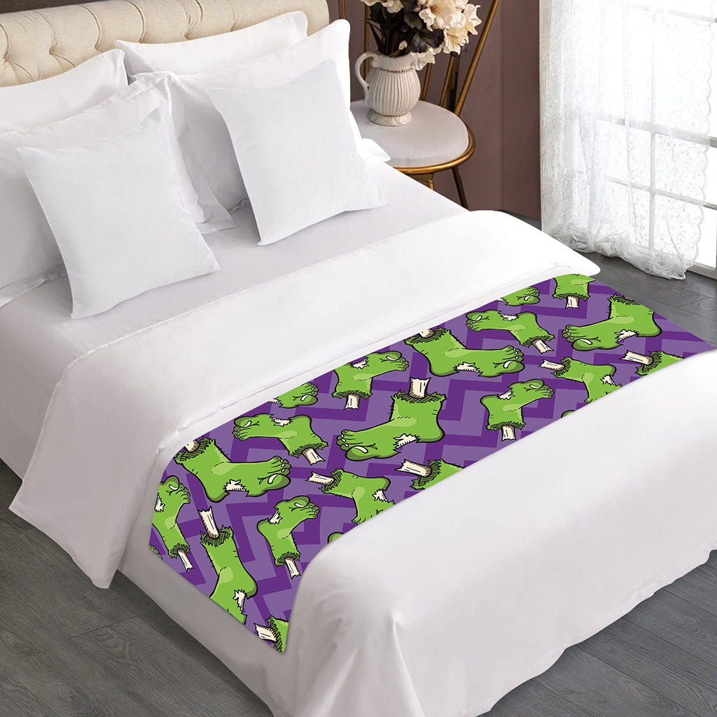 Zombie Foot Pattern Print Bed Runner