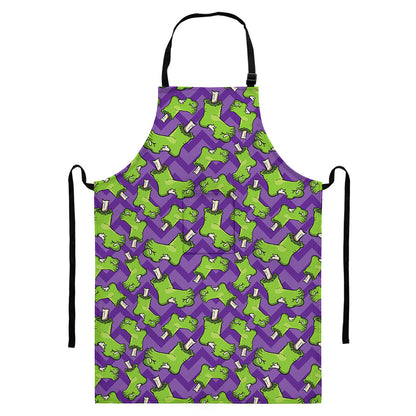 Zombie Foot Pattern Print Bib Apron With Pocket