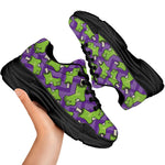 Zombie Foot Pattern Print Black Chunky Shoes