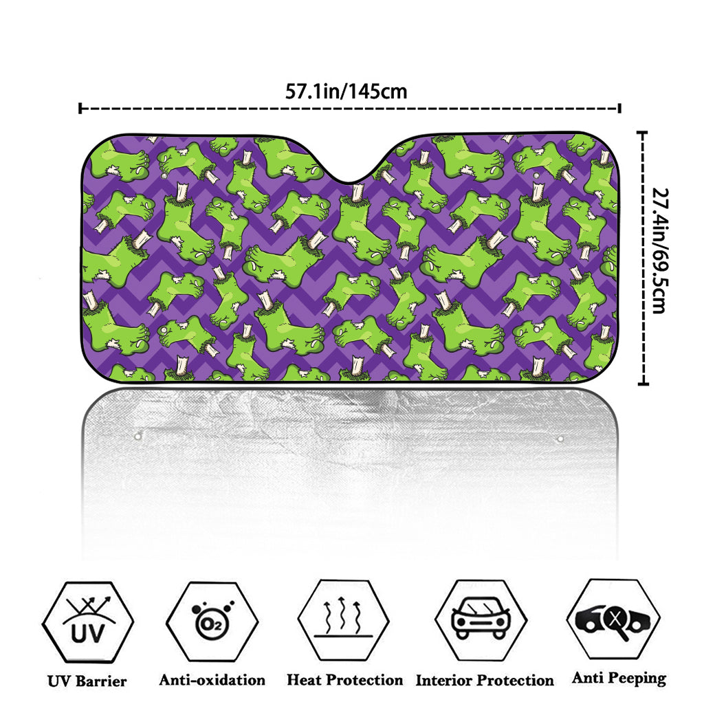 Zombie Foot Pattern Print Car Windshield Sun Shade