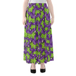 Zombie Foot Pattern Print Chiffon Maxi Skirt
