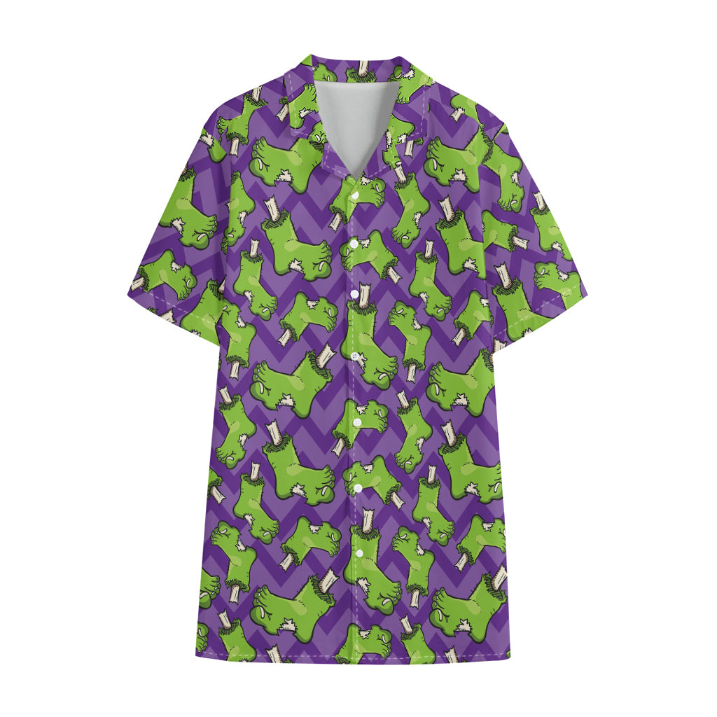 Zombie Foot Pattern Print Cotton Hawaiian Shirt