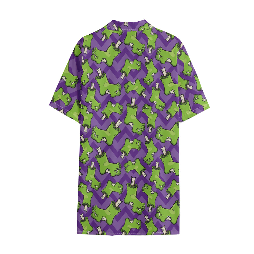 Zombie Foot Pattern Print Cotton Hawaiian Shirt