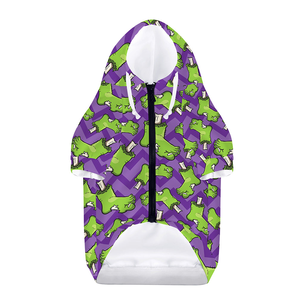 Zombie Foot Pattern Print Dog Zip Up Hoodie