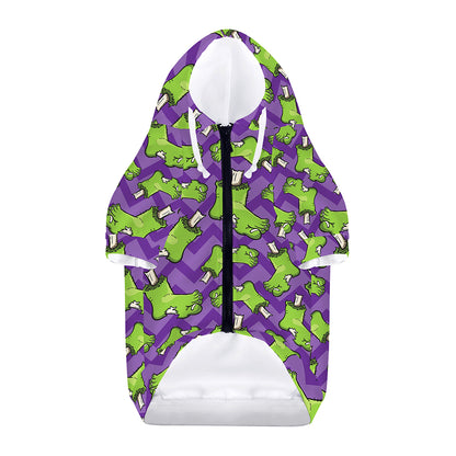 Zombie Foot Pattern Print Dog Zip Up Hoodie