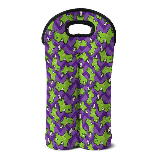 Zombie Foot Pattern Print Double Neoprene Wine Tote