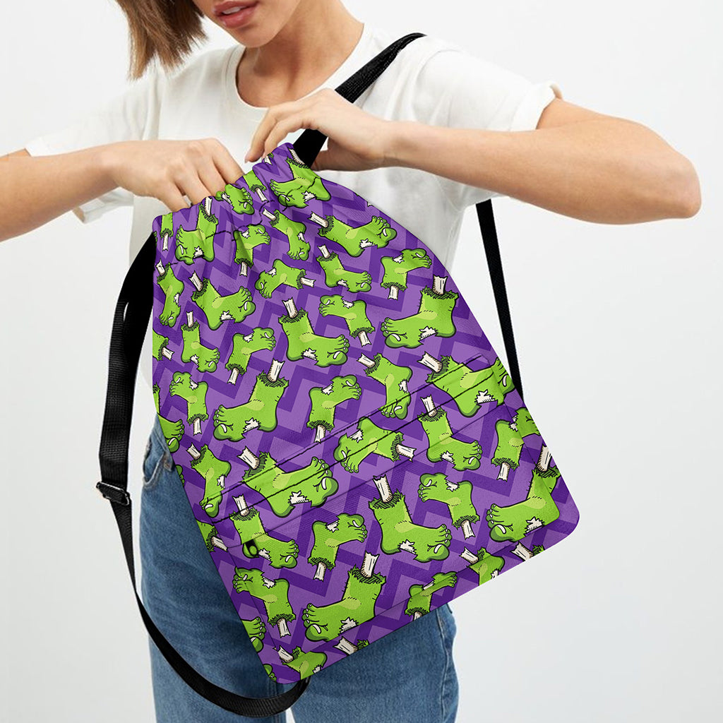 Zombie Foot Pattern Print Drawstring Backpack