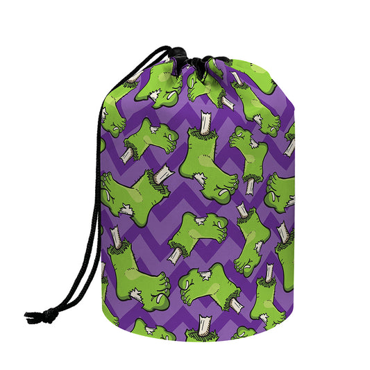 Zombie Foot Pattern Print Drawstring Makeup Bag