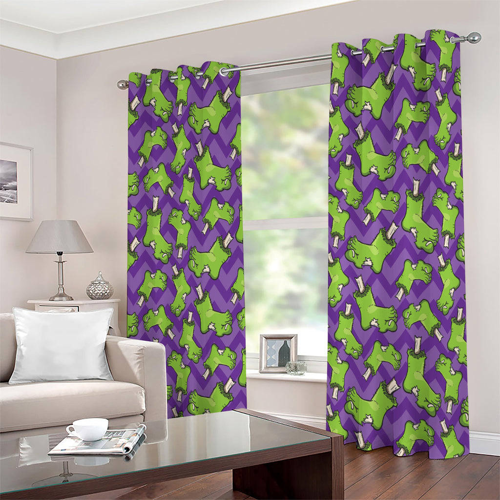 Zombie Foot Pattern Print Extra Wide Grommet Curtains