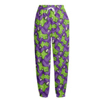 Zombie Foot Pattern Print Fleece Lined Knit Pants