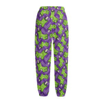 Zombie Foot Pattern Print Fleece Lined Knit Pants