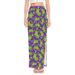 Zombie Foot Pattern Print High Slit Maxi Skirt