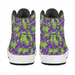 Zombie Foot Pattern Print High Top Leather Sneakers