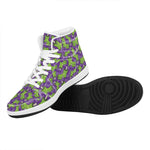 Zombie Foot Pattern Print High Top Leather Sneakers