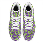 Zombie Foot Pattern Print High Top Leather Sneakers