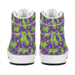 Zombie Foot Pattern Print High Top Leather Sneakers