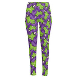 Zombie Foot Pattern Print High-Waisted Pocket Leggings
