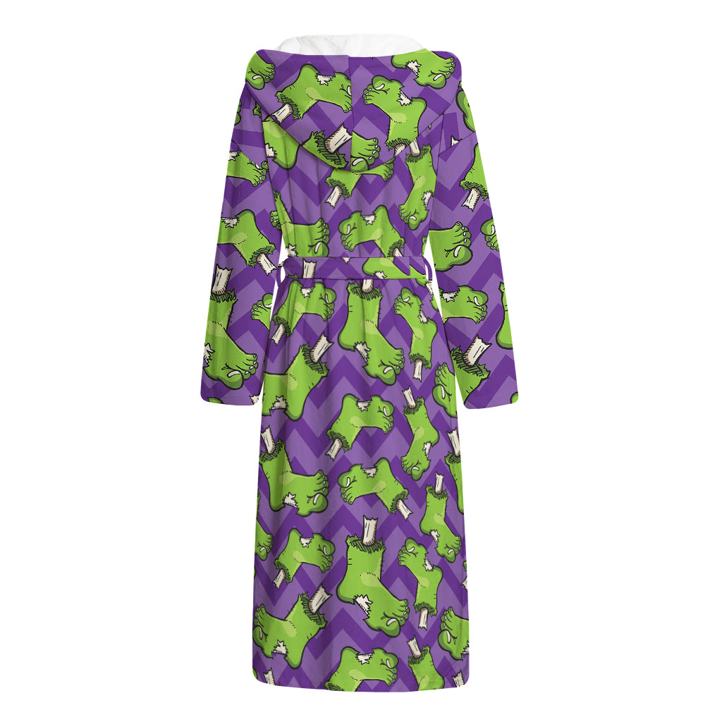 Zombie Foot Pattern Print Hooded Bathrobe