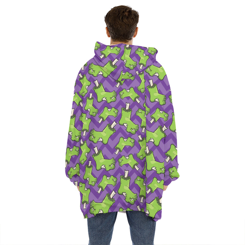 Zombie Foot Pattern Print Hoodie Blanket