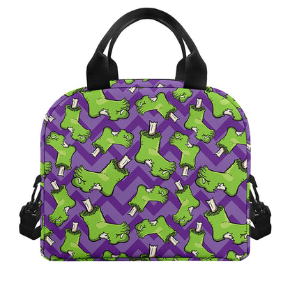 Zombie Foot Pattern Print Insulated Lunch Bag