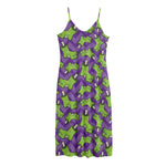 Zombie Foot Pattern Print Jersey Midi Cami Dress