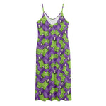 Zombie Foot Pattern Print Jersey Midi Cami Dress