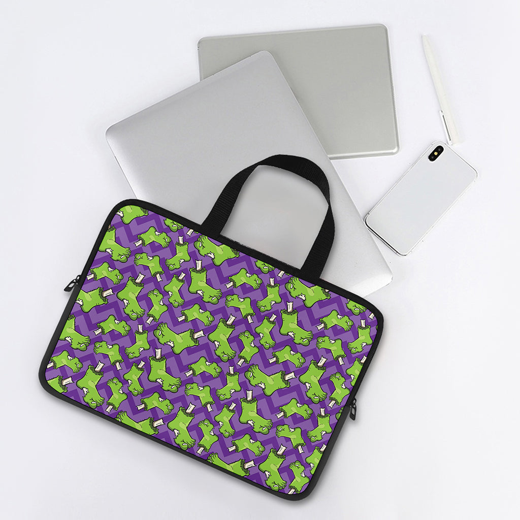 Zombie Foot Pattern Print Laptop Sleeve With Handle